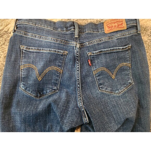 Levi’s Classic Straight Blue Denim Jeans  Size 29 Cotton Blend Stretch Dark Wash - Picture 4 of 10